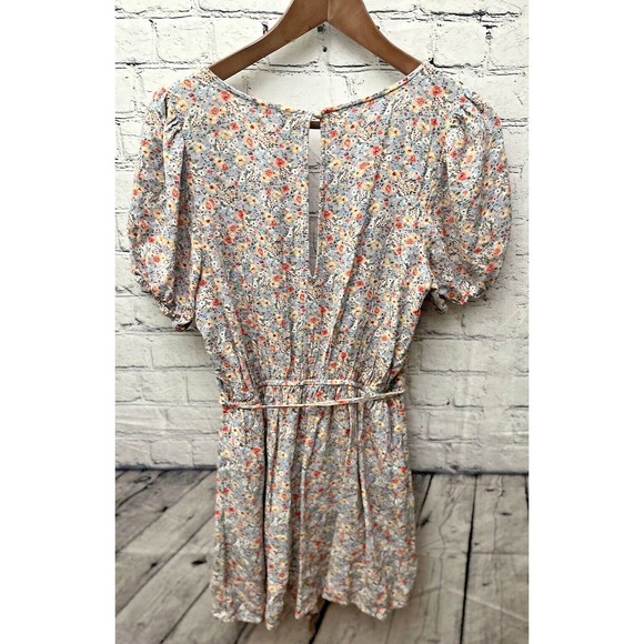 American Eagle Romper Women Blue Floral Short Sleeved‎ Lined  Size Medium - Picture 2 of 6